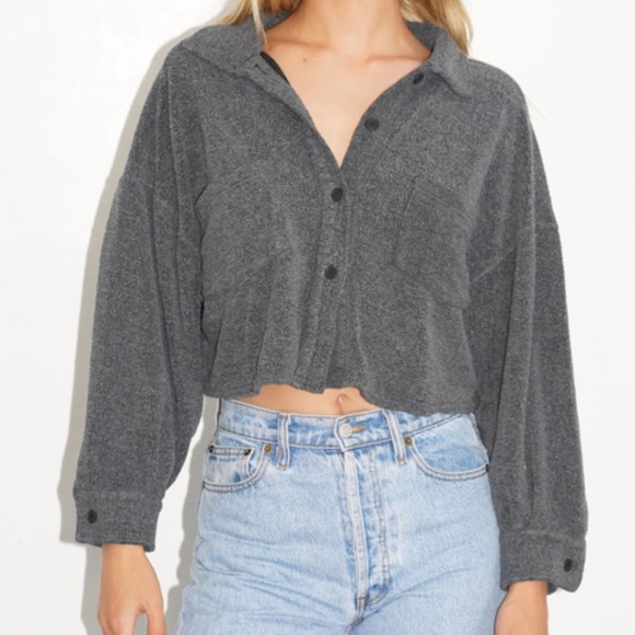 LNA Jackets & Blazers - LNA Kasper Cropped Sherpa Jacket
